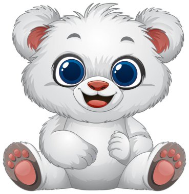 Kocaman mavi gözleri olan sevimli bir bebek ayı.