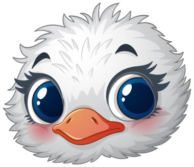 Şirin pofuduk kuş, büyük anlamlı gözleri var.