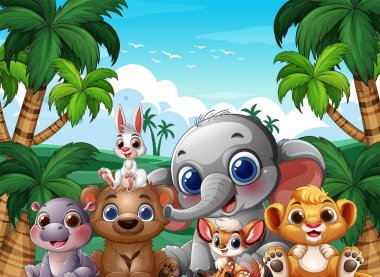 Sevimli hayvanlar güneşli bir günün tadını çıkarıyorlar.