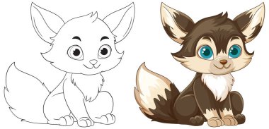 Kocaman gözleri ve tüylü kuyruğu olan sevimli çizgi film tilkisi. Çok yönlü kullanım için hem renkli hem de özet sürümleri içerir