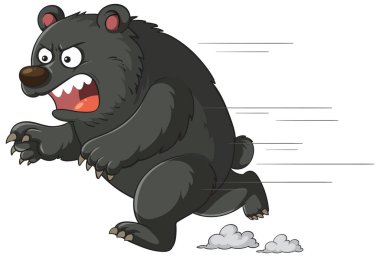 Çizgi film ayıları, abartılı hız çizgileriyle, dinamik hareketler ve dışavurumsal duygular sergiliyor.