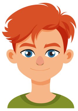 Kızıl saçlı neşeli bir çocuk.