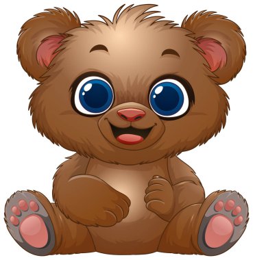 Kocaman mavi gözleri olan sevimli bir bebek ayı.