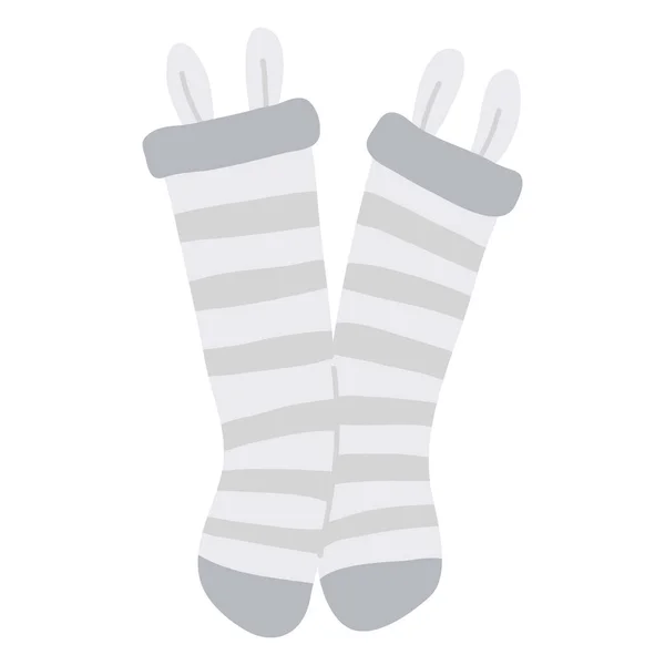 Vector Illustration Cute Doodle Knee Socks Digital Stamp Greeting Card — Stock Vector