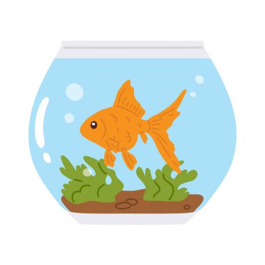 Vektör illüstrasyonu dijital pul, tebrik kartı, çıkartma, simge, tasarım için tatlı karalama balığı