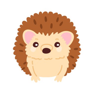 Dijital damga, tebrik kartı, etiket, simge, tasarım için şirin karalama bebek kirpi