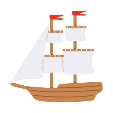 Dijital damga, tebrik kartı, çıkartma, simge, tasarım için şirin karalama gemisi