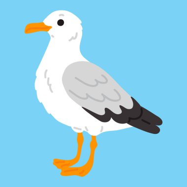 Dijital damga, tebrik kartı, çıkartma, simge, tasarım için şirin karalama martıları