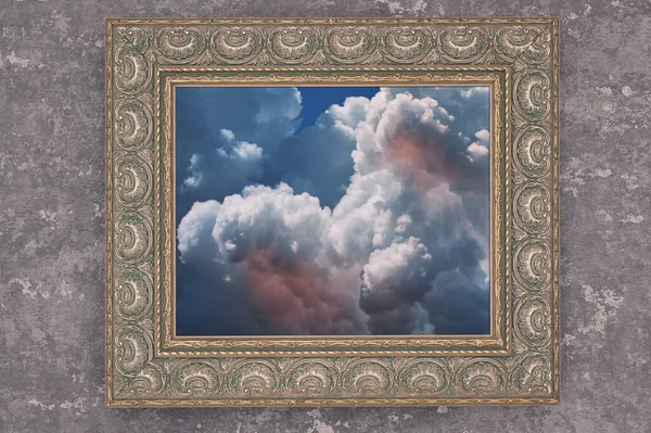 Abstract Picture Frame Dramatic Sky Photo Stock Image