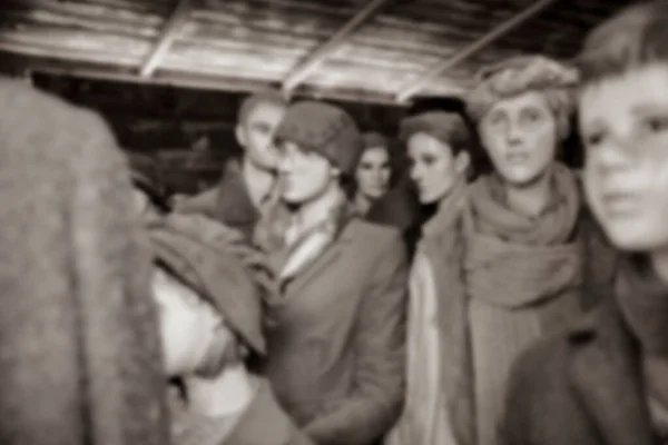 Dünya Savaşı Nın Nazi Döneminde Toplama Kamplarına Giden Trenin Vagonları — Stok fotoğraf