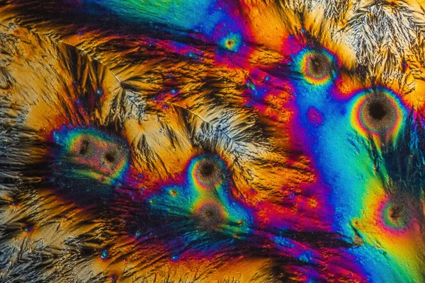 Extreme Makroaufnahme Von Vitamin Kristallen Die Abstrakte Muster Moderner Kunst — Stockfoto