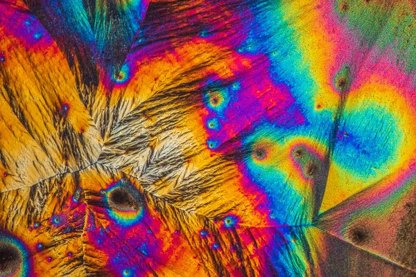Extreme Macro Photograph Vitamin Crystals Forming Abstract Modern Art Patterns — Stock Photo, Image