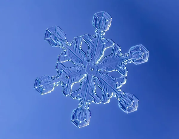 Floco Neve Sobre Fundo Suave Gradiente Macro Foto Cristal Neve — Fotografia de Stock