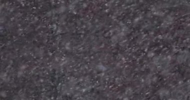 Ağır kar fırtınası, soğuk kış gününde yağan kar, aşırı kış havası, 4k video.