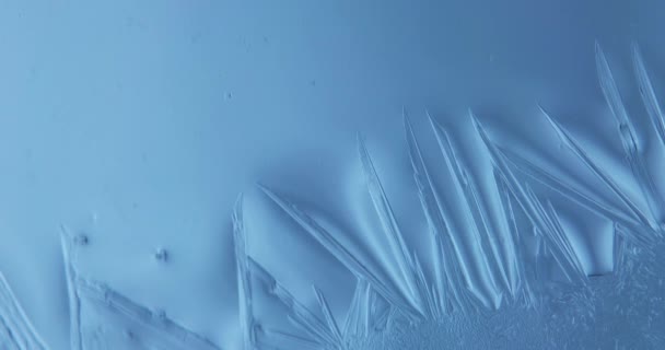 Video Freezing Window Ice Crystals Growing Window — Video Stock