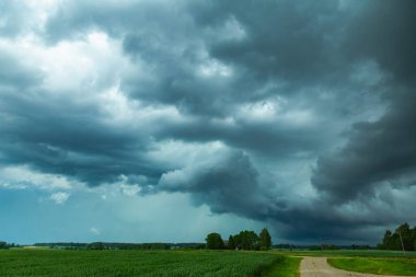 Severe thunderstorm clouds, landscape with storm clouds, severe weather