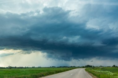 Severe thunderstorm clouds, landscape with storm clouds, severe weather