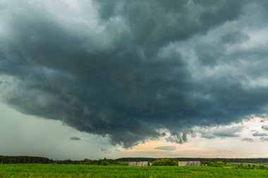 Severe thunderstorm clouds, landscape with storm clouds, severe weather