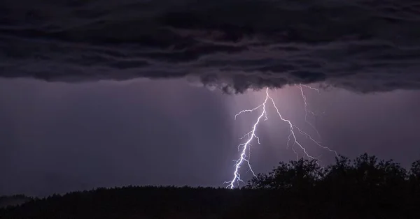 Lightning Thunder Cloud Dark Cloudy Sky Background — Stock Photo, Image