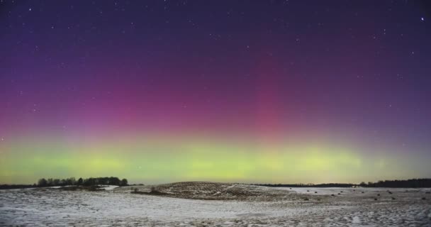 Northern Lights Aurora Borealis Dancing Night Sky High Quality Footage — Stockvideo