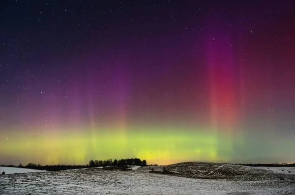 Northern Lights Aurora Borealis Dancing Night Sky High Quality Photo — Stock Photo, Image