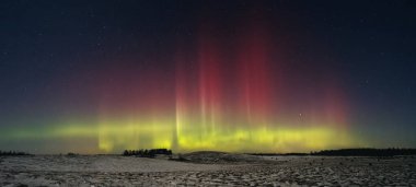 Northern lights - Aurora borealis dancing in the night sky. High quality photo