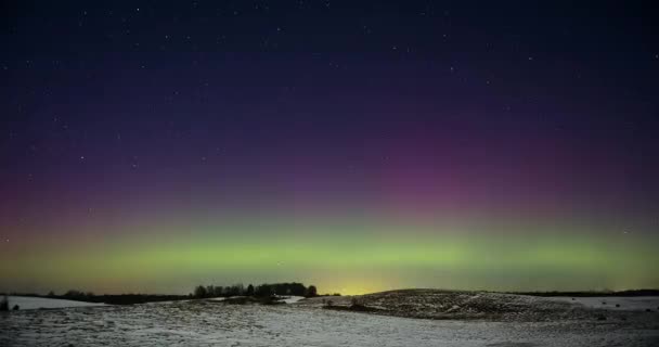 Northern Lights Aurora Borealis Dancing Night Sky High Quality Footage — Vídeo de Stock
