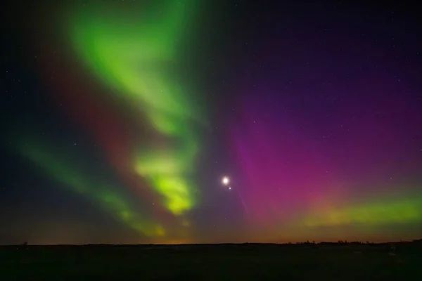 Северное Сияние Ночном Небе Литвы Высокое Качество Фото — стоковое фото