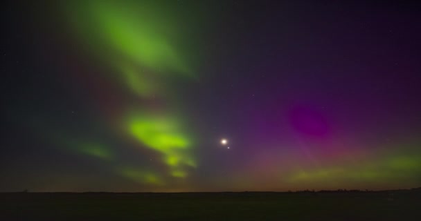 Luces Boreales Aurora Boreal Bailando Cielo Nocturno Imágenes Alta Calidad — Vídeo de stock