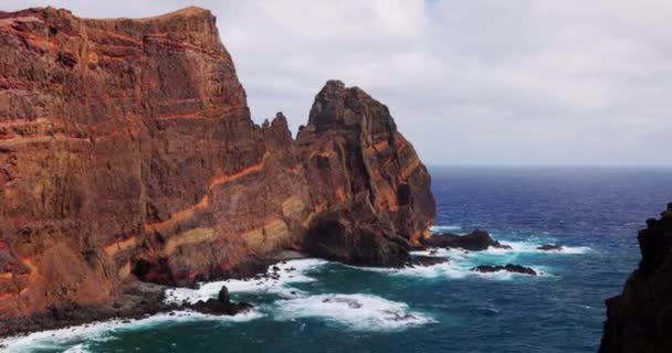 Acantilados Volcánicos Del Mar Península Sao Lourenco Madeira Oriental Portugal — Vídeos de Stock