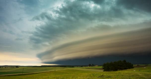 Supercelle Storm Timelapse Mesocyklon Supercelle Storm Fanget Litauen Europa Klimaændringer – Stock-video
