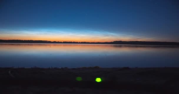 立陶宛的夜景 有夜光云和萤火虫 高质量的4K镜头 — 图库视频影像