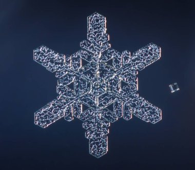 Doğal kar tanesi kristal yakın çekim makro fotoğrafı. Yüksek kalite fotoğraf