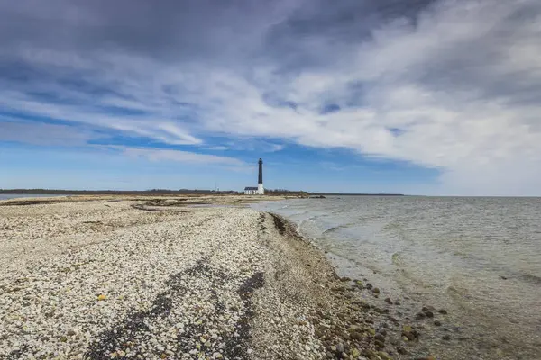 Oblázková Pláž Sorve Lighthouse Saaremmě Estonsko Kvalitní Fotografie Stock Snímky