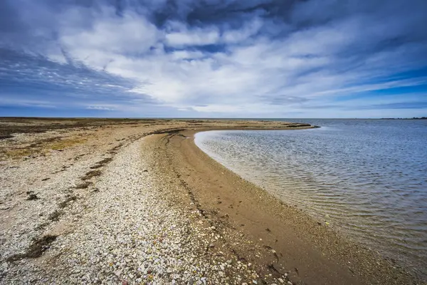 Playa Guijarros Faro Sorve Saaremma Estonia Foto Alta Calidad Imagen de stock