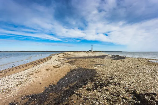 Oblázková Pláž Sorve Lighthouse Saaremmě Estonsko Kvalitní Fotografie Royalty Free Stock Obrázky