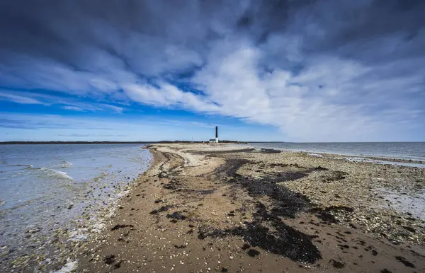 Playa Guijarros Faro Sorve Saaremma Estonia Foto Alta Calidad Imágenes de stock libres de derechos