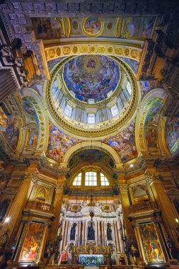 Cattedrale Metropolitana di Santa Maria Assunta daha çok Duomo di Napoli olarak bilinir, The Reale Cappella del Tesoro di San Gennaro, tavan.