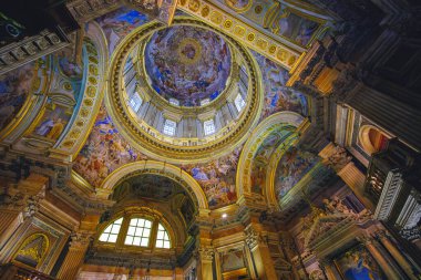Cattedrale Metropolitana di Santa Maria Assunta daha çok Duomo di Napoli olarak bilinir, The Reale Cappella del Tesoro di San Gennaro, tavan.
