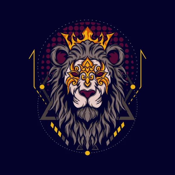Guardian Lion King Illustration Für Waren Bekleidung Oder Andere Waren — Stockvektor