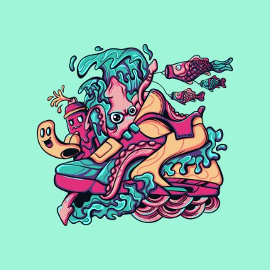 Okyanusta Mürekkep Balığı Ayakkabıları Ürün, giyim ve diğer ürünler için