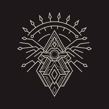 Mal, giyim veya diğer şeyler için Geometri Piramit Rozeti