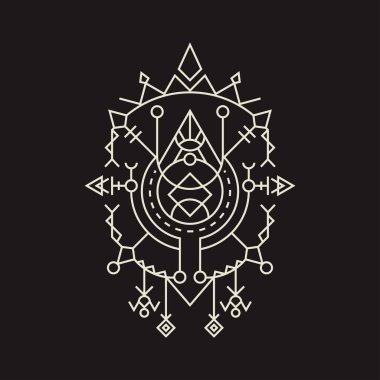 Geometri Üçgeni Etnik Rozeti mal, giyim veya diğer şeyler için