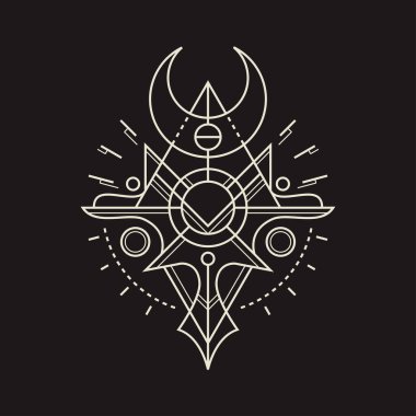 Mal, giyim ve diğer şeyler için Geometri Üçgeni Ay rozeti