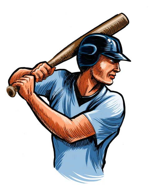 Baseballspieler Mit Schläger — Stockfoto