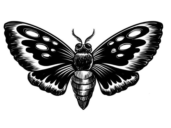 Moth insect. Hand drawn illustration
