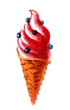 Dondurma külahı. Suluboya çizimi