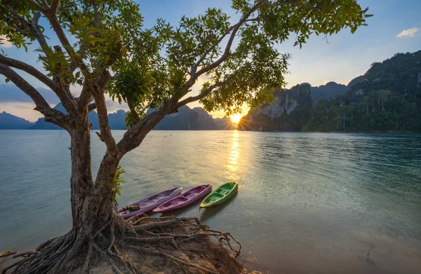 Восход Солнца Национальном Парке Кхао Сок Сурат Тани Таиланд — стоковое фото