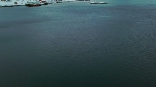 Aerial View Drone Fly Reine Village Lofoten Islands Norway Europe — Video Stock