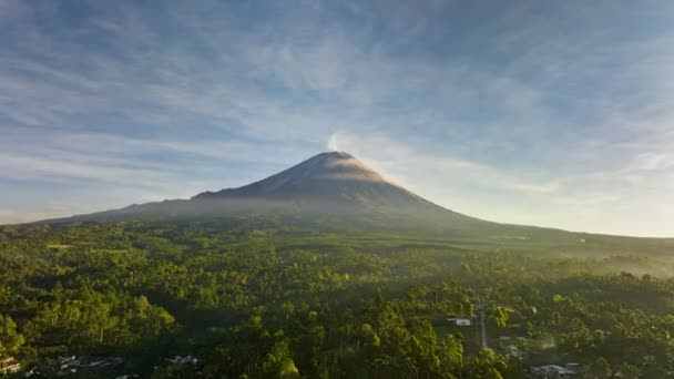 Hyperlapse Letecký Pohled Dronu Letícího Horu Sumeru Aktivní Sopka Při — Stock video
